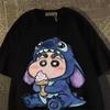 Estate 2025 T-shirt da donna con personaggio dei cartoni animati Crayon Shin Chan, moda femminile, motivo Harajuku stampato, top casual da donna