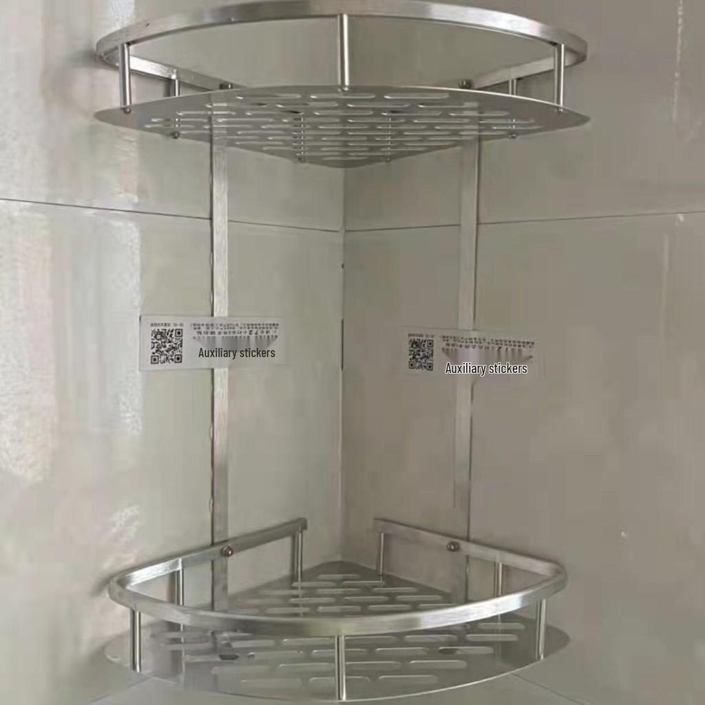 Punch-Free Space Aluminum Bathroom Shelf - Three-Layer Tripod with 1.2 Triangle Plate