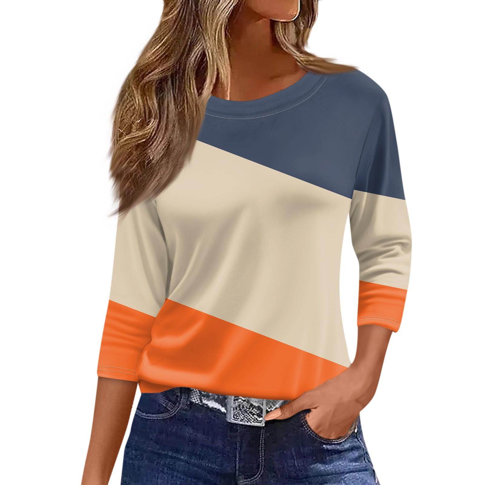 

Traf 2024 Mujer женская мода повседневная круглая горловина рукав 3/4 свободная принтованная футболка женская верхняя одежда для женщин рубашка для женщин M