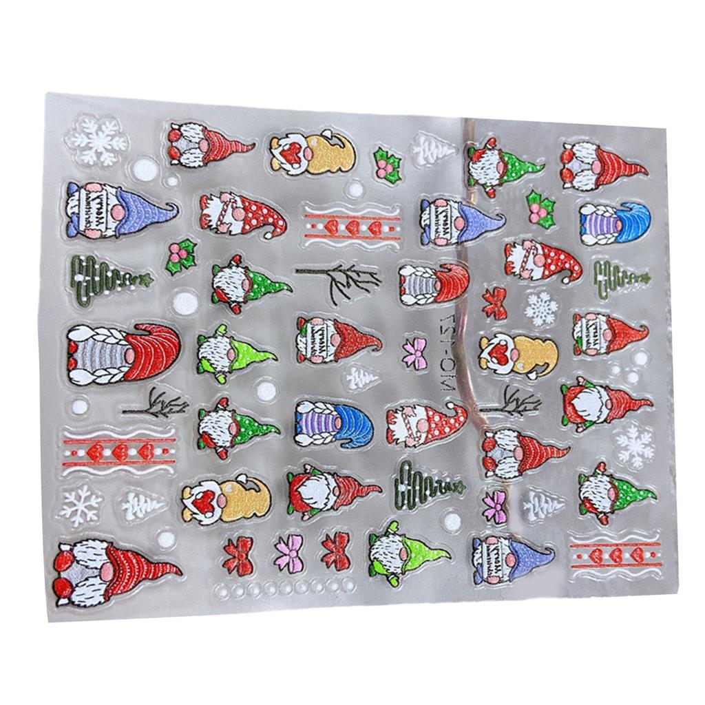 5D Snowflake Nail Art Sticker Decals 5D Stereoscopic Embossed Christmas Nail Art Decoration Charms Self-Adhesive