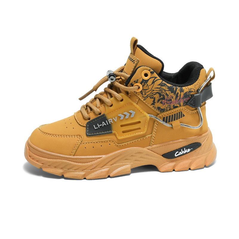 

Boys Martin Boots 2025 Autumn and Winter Middle and Older Children s Tooling Waterproof Short Boots Boys High Top Yellow Boots Student Tide Shoes 32 жёлтый