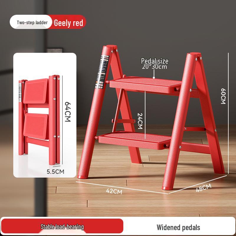 Folding A-Frame Ladder: Multifunctional, Thickened, 3-4 Step Indoor Ladder & Flower Stand