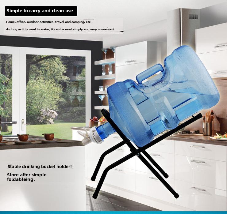Sturdy Folding Water Bucket Rack with Dispenser for Inverted Drinking Water