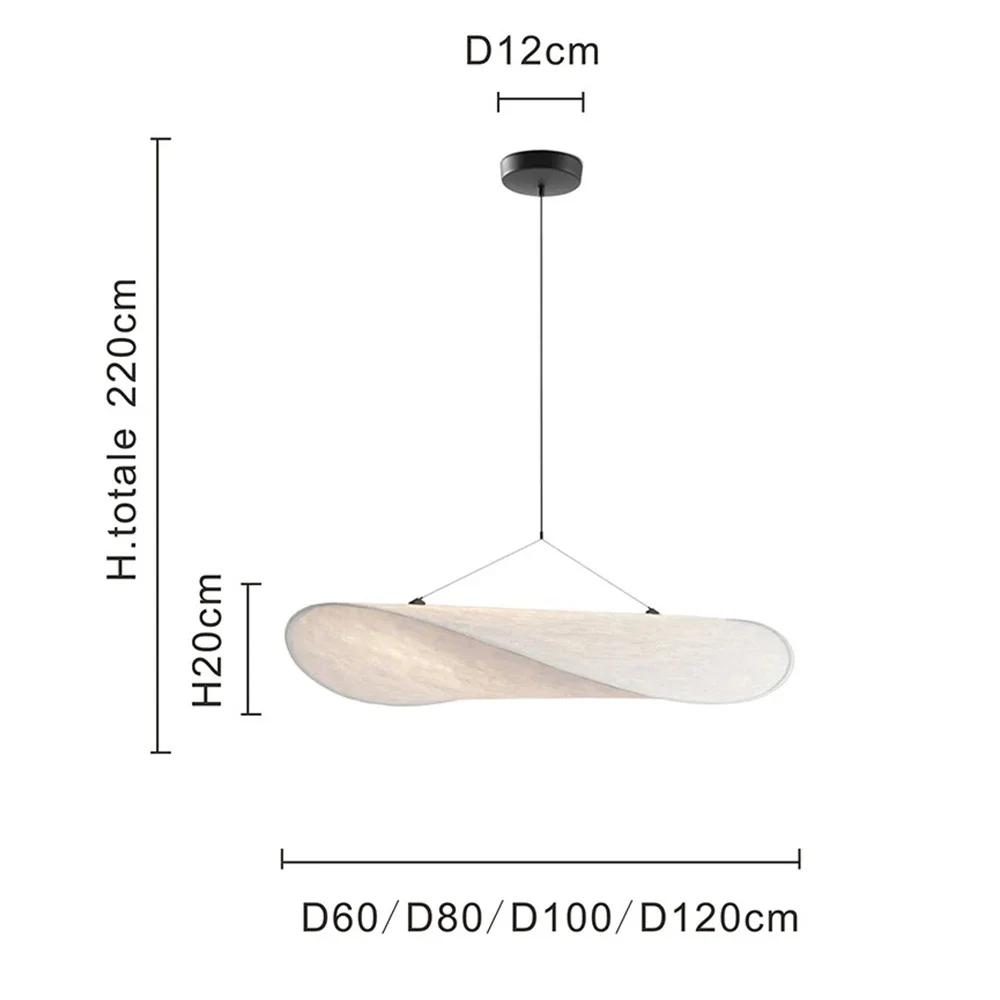 Modern Vertigo Chandelier LED Silk Fabric Pendant Lamp for Living Room Home Decor Nordic Lighting Tense Hanging Light Lampara