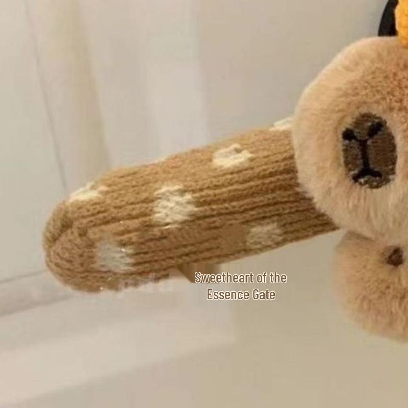 

Pony Puppy Winter Door Glove: Anti-Collision Handle Cover for Kids Rooms, Year of the Horse Decor.