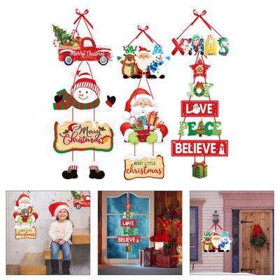 Holiday Ornament Christmas Themed Door Hanger Handmade New Year Party Window Pendants Wall Hanging Accessories