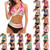 Women's Split Print Bikini Sexy Swimming Costume With Bra Pads And No Steel Bra