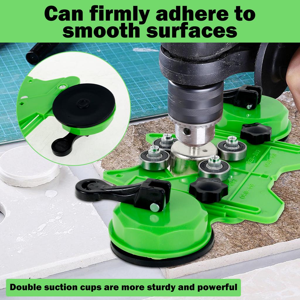 1 Set Diamond Hole Saw Kit Tile Hole Saw Kit with Double Suction Cup Guide Jig Practical Tile Hole Saw Kit for Ceramic and Glass