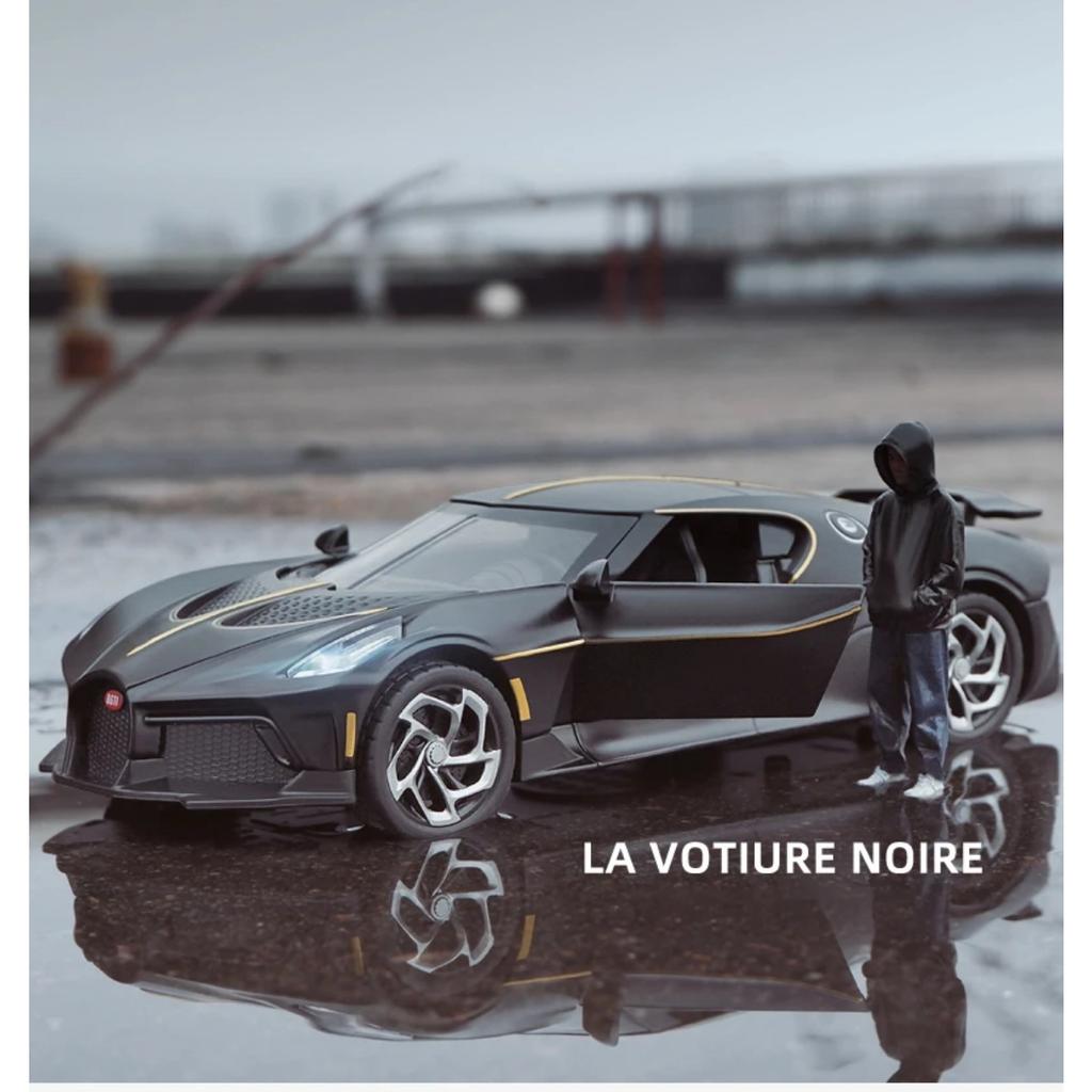 1/24 Bugatti Voice of The Night Automodell aus Druckguss, Spielzeugfahrzeuge aus Metall, hochsimulierte Sound- und Lichtkollektion, Kindergeschenk