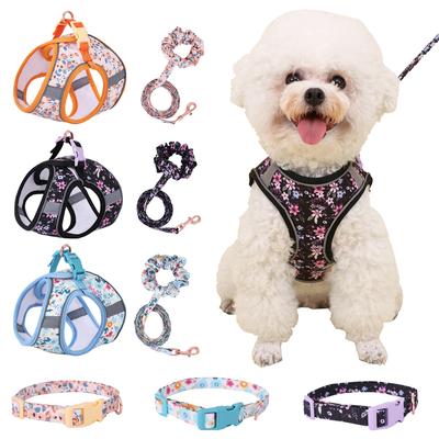 Klein Hondenharnas Vest Set Schattige Trekhaak Armband Middelgrote Katten Halsband Pakket Zacht Puppy Vest Harness Verstelbare Huisdier Accessoires