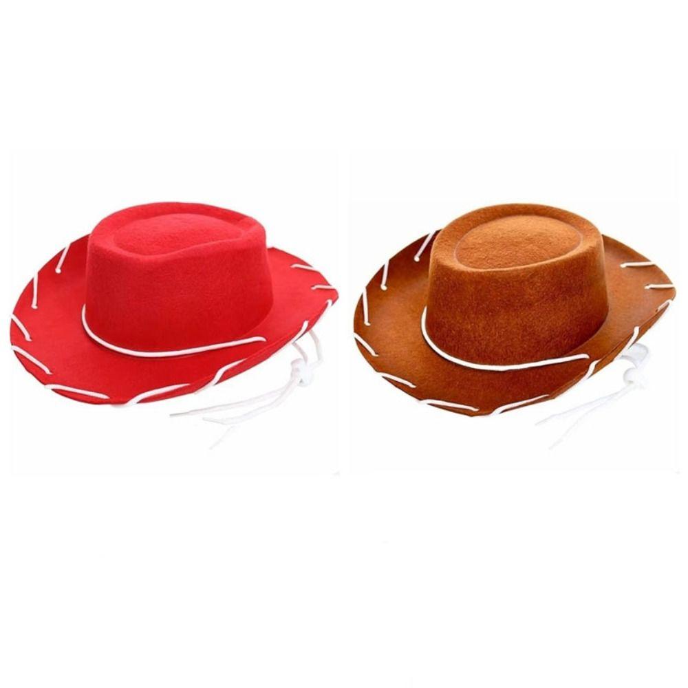 Wide Brim Western Cowboy Hat Felt Top Hat Casual Jazz Hat  Costume Accessories
