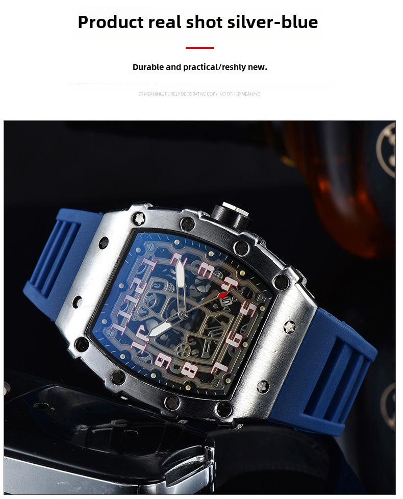 Barrel-Shaped Unisex Quartz Watch with Hollow Non-Mechanical Pointer and Single Calendar
