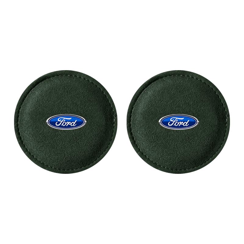 Car Cup Holder Pad PU Leather Slot Non-slip Coaster Mat For Ford Focus Mk2 Party Mk3 Ranger Mondeo Mk4 Fiest Car Accessories