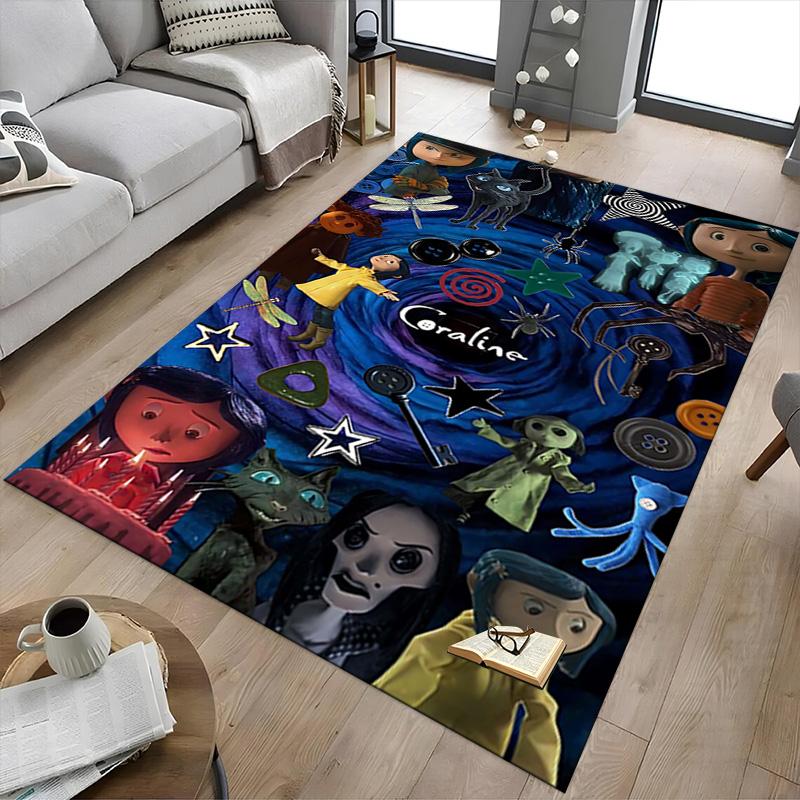 Mysterious Coraline World Carpet For Playroom Bedroom Living Room Sofa Home Decorkids Game Area Rug Nonslip Floor Mat