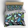 Multiple Sizes Colorful Leaf Pattern Print Bedding Set 1 Duvet Cover 2 Pillowcases For Adult And Children Luxury Gift Full Size