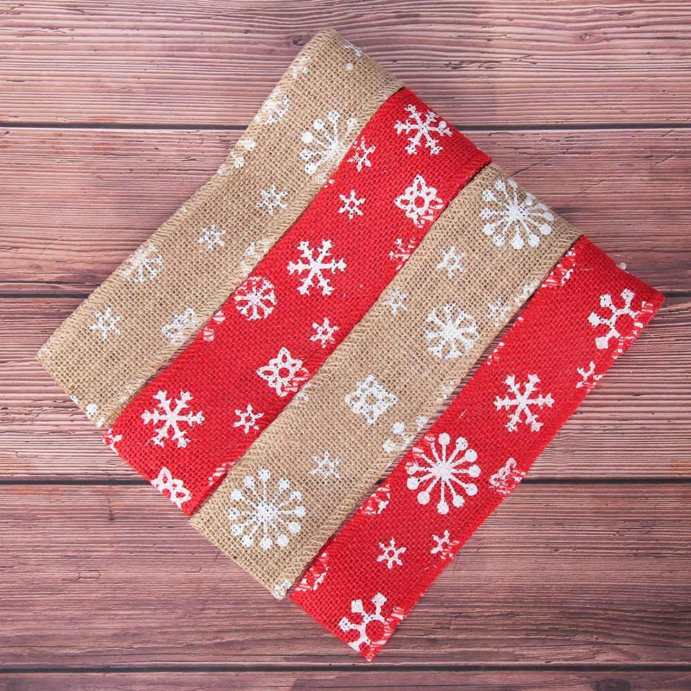 Party DIY Craft Merry Christmas Hessian Edge Wedding Lace Ribbon Snowflake Sisal Trim Jute Burlap