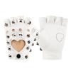 Punk Spiked Fingerless Gloves, Gothic Leather Gloves with Studs for Halloween & Cosplay