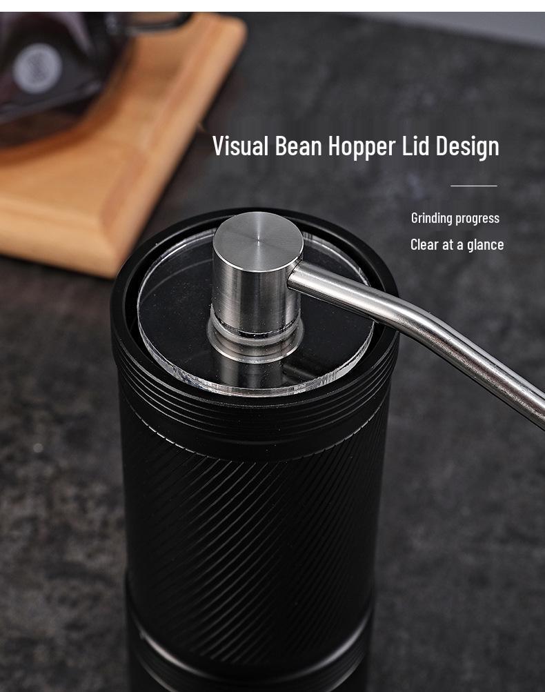 Stainless Steel Manual Coffee Grinder with External Adjustment and Seven-Star Ghost Teeth for Pour-Over Brewing