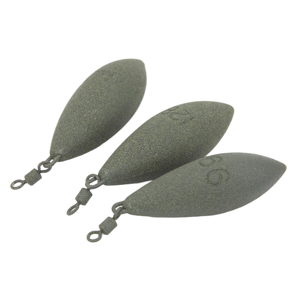 Kit de 3 Pesos Plomados para Lanzar Pesca Giratorio Oliva Plomada de Pesca Equipo de Pesca para Agua Salada Agua Dulce