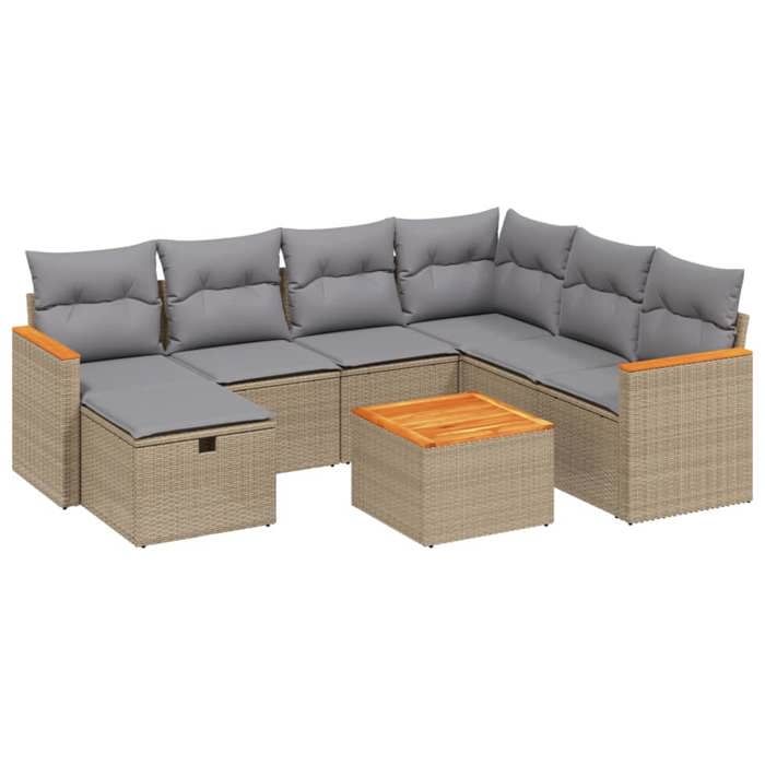 VidaXL Garden Lounge Set with Cushions 8 Pcs, Patio Sofas, Patio Furniture Set, Outdoor Furniture, Mix 3265336