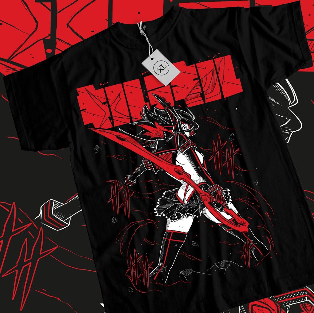 Kill la Kill Ryuko T-Shirt Dziewczyna anime ryuko matoi senketsu Czarna koszulka Wszystkie rozmiary