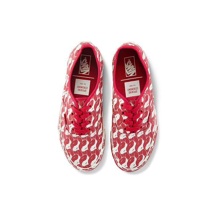 Opening Ceremony x Vans Authentic Snake Checker Unisex Sneakers Red True-White VN0A348A43Z