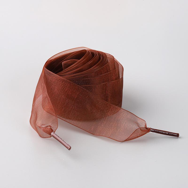 New 2.3CM Width Flat Silk Shoelace Mesh Yarn Shoelaces Sneakers Rope Shoe Laces for Shoes 100/120/140/160CM Shoes Accessories