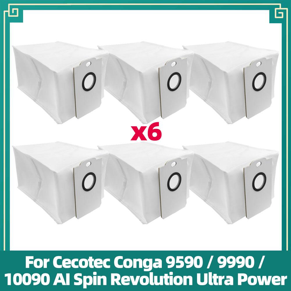 Passar för Cecotec Conga 9590 / 9990 / 10090 AI Spin Revolution Ultra Power Hemersättningskit Huvudsidoborste Filter Dammbehållare