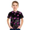 Summer Round Neck 3D Geometric Pattern Printed Top Fashionable Casual Short Sleeved Children's Boy T-shirts