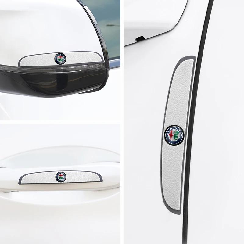 Naklejki Samochodowe Dla Alfa Romeo 4 Szt. Gumowy Pasek Antykolizyjny Naklejki Ochronne Na Drzwi Samochodu Lusterka Wsteczne Dla Alfa Romeo GT 147 4