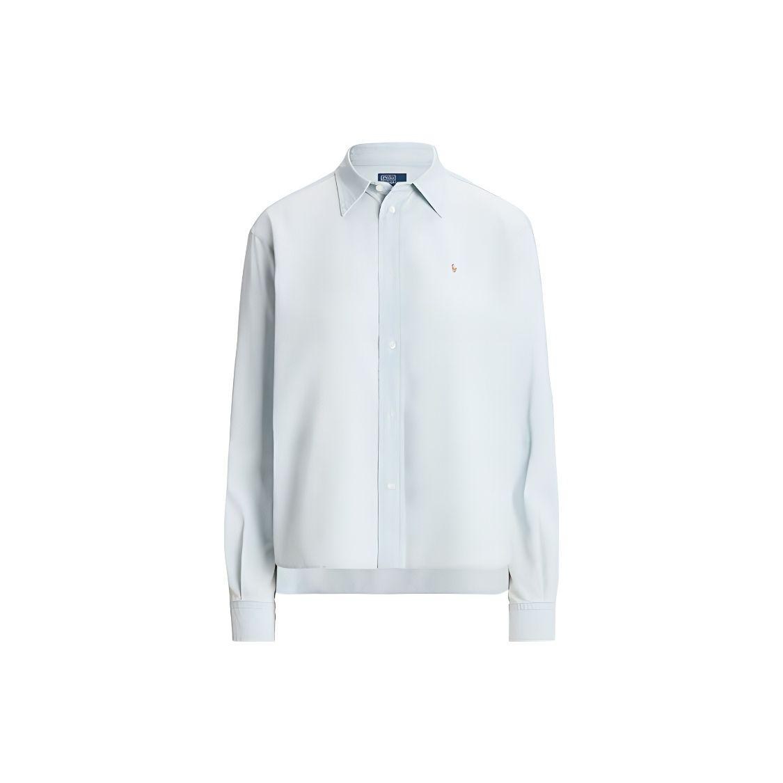 

Polo Ralph Lauren Ss23 Однотонная рубашка с воротником поло, вышитым логотипом, с длинным рукавом, женская, светло-голубая WMPOSHTNDO20345-450 XS