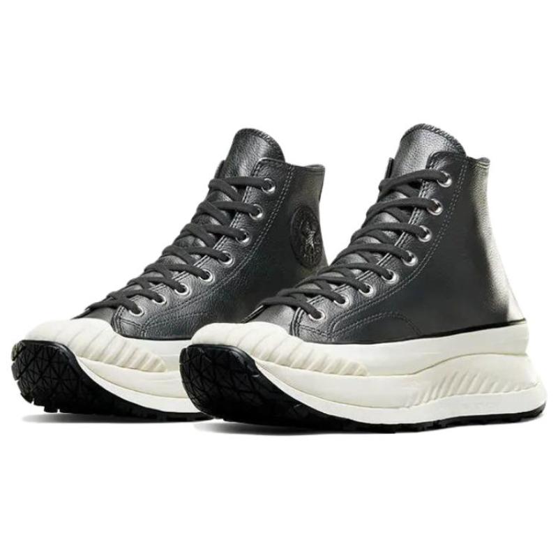 Converse Chuck 70 AT-CX Leder Bequem Plateau Abrieb Höhe High Top Lifestyle Freizeit Schuhe Unisex Schwarz