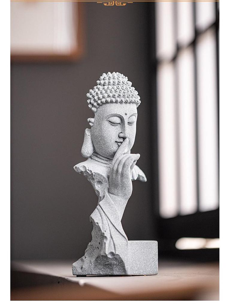 Zen-Style Xian Porcelain Buddha Ornament: Creative Desktop and Tea Room Bonsai Decoration.