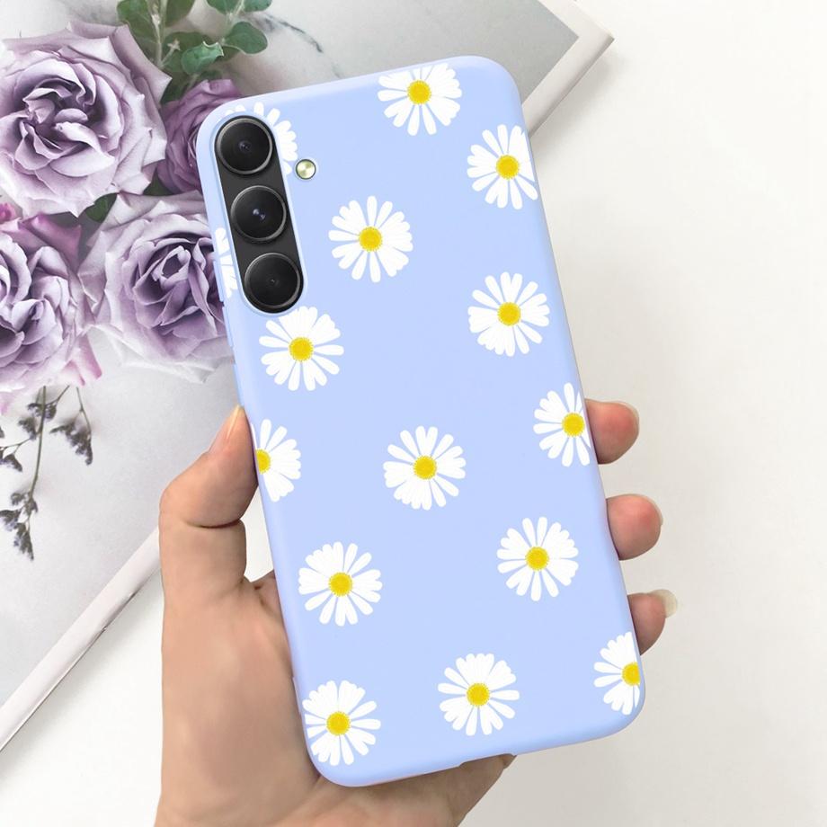 For Funda Samsung Galaxy A55 5G Case Daisy Stylish Painting Soft SIlicone TPU Bumper For Samsung A55 A55 5G GalaxyA55 Coque Etui