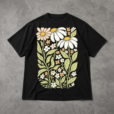 Vintage Floral T Shirt, Boho Wildflower Graphic Tee, Botanical Garden Aesthetic Shirt
