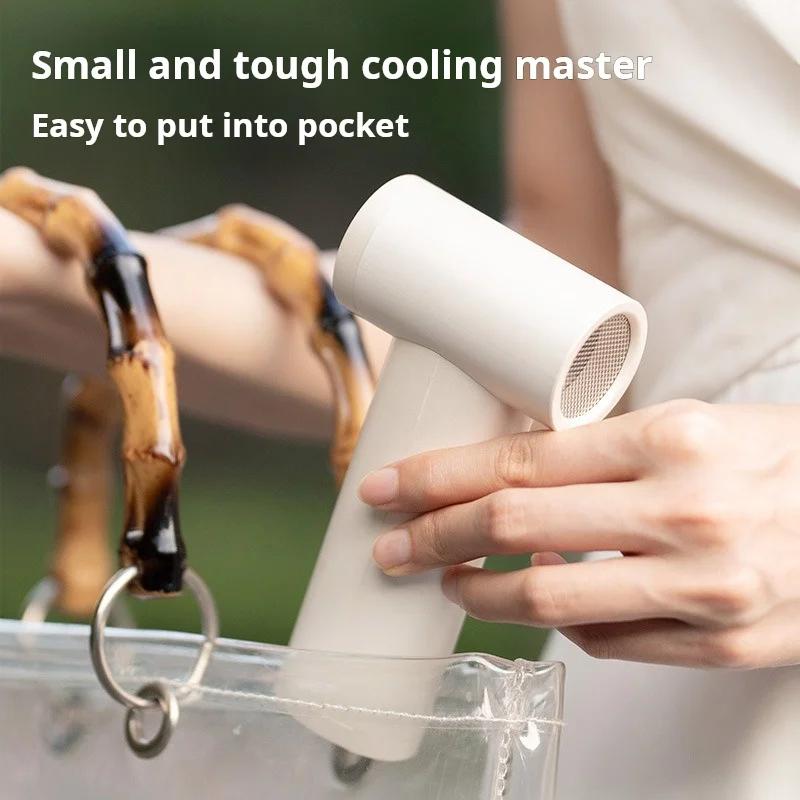 Portable Handheld Turbo Fan 100 Wind Speeds Adjustable Personal Hand Fan Rechargeable Mini Air Conditioner Camping Electric Fan