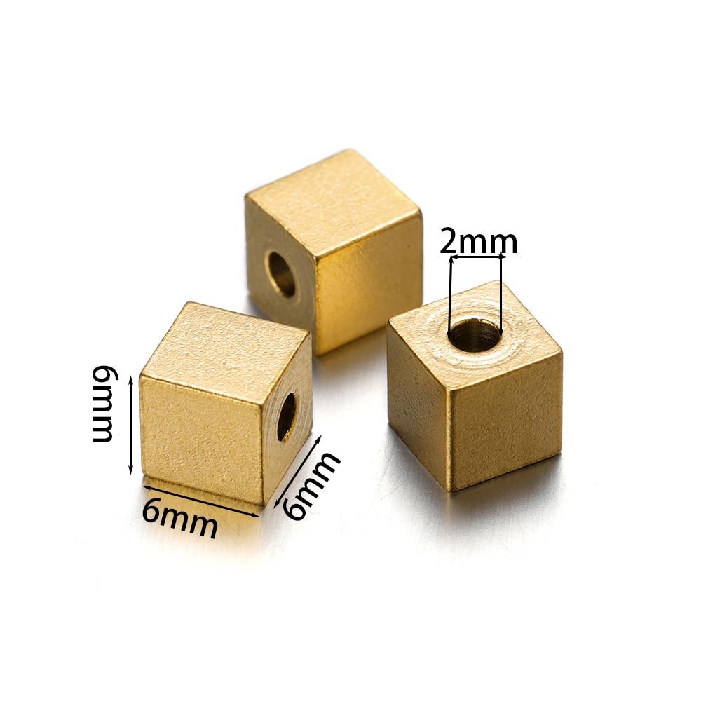 20Pcs/Lot Stainless Steel Square Beads Cuboid Loose Spacer Beads for DIY Bracelet Necklace Jewelry Making Accessories