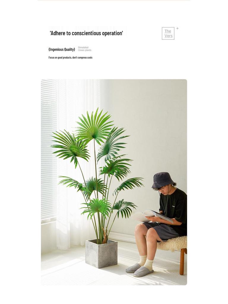 Large Luxury Faux Livistona Flower: Indoor Green Plant Floor Decoration
