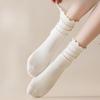 Female Spring and Summer Thin Pure Cotton Fungus Lace Month Loose Mouth Breathable Tube Pile Socks