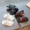 New style girls' sandals, open-toed beach shoes, simple solid color sandals for children