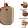 Toiletry Bag Hanging Dopp Kit For Men Water Resistant Canvas Shaving Bag With Large Capacity For Travel-brown