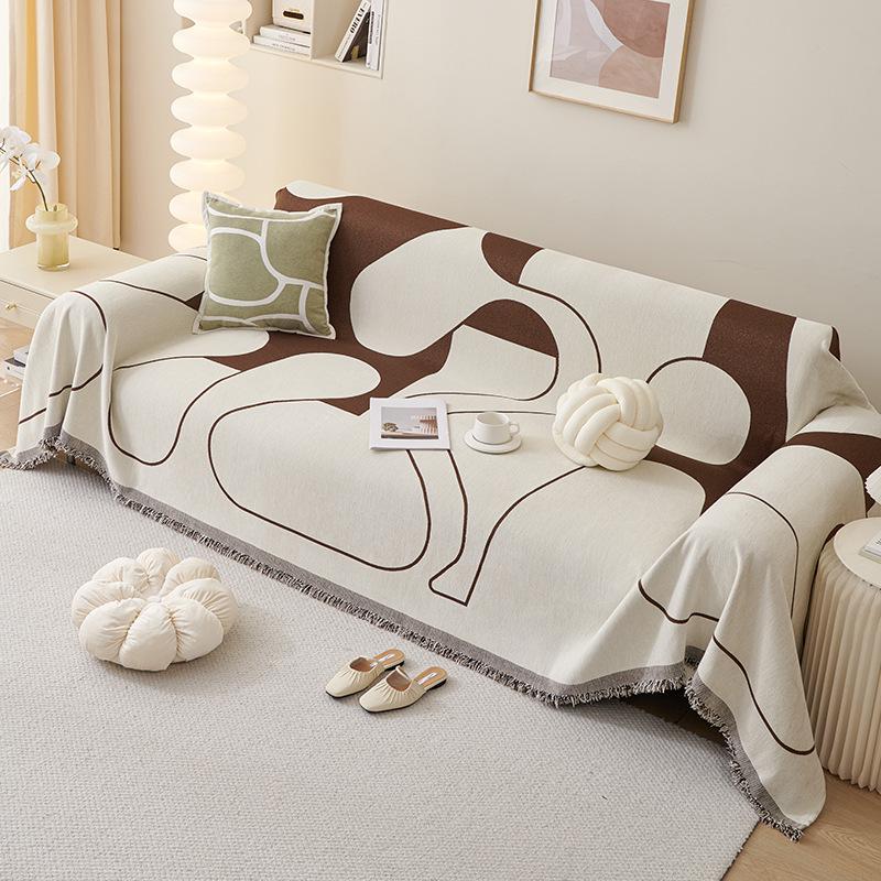 Fantasy Journey Four Seasons Non-slip Sofa Throw Cover, Cream Style, Simple Design