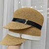 Fashion Rhinestone Bow Equestrian Hat Women's Summer Versatile Casual Sunshade Straw Hat Temperament Elegant Cap