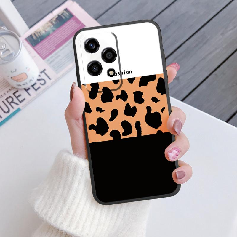 For Honor 200 90 400 Pro Lite Phone Case Brown Leopard Print Soft Silicone TPU Cover Colorful Marble Fundas Coque Shell Bumper