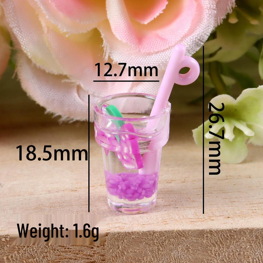 Miniature Fruit Drink Cup Earrings & Keychain Pendant