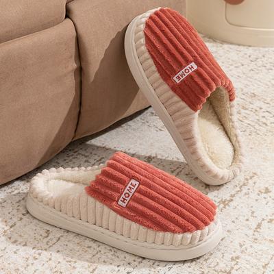 Autumn and Winter Thickened Plush Slippers Non-slip Soft Bottom Home Indoor Warmth 2025 New Wool Cotton Slippers