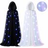 Vintage Overcoats Lace-up Vintage Hooded Cape Creative Gift LED Halloween Hooded Cloak