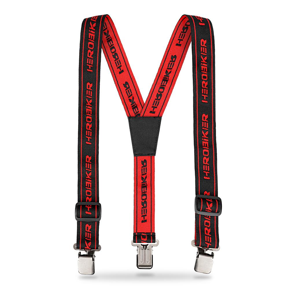 Motorcycle Sports Racing Pants High Elastic Adjustable Y Back Suspender Straps For Motorbike Pants Braces Motocross Riding Pants HBD22 Red