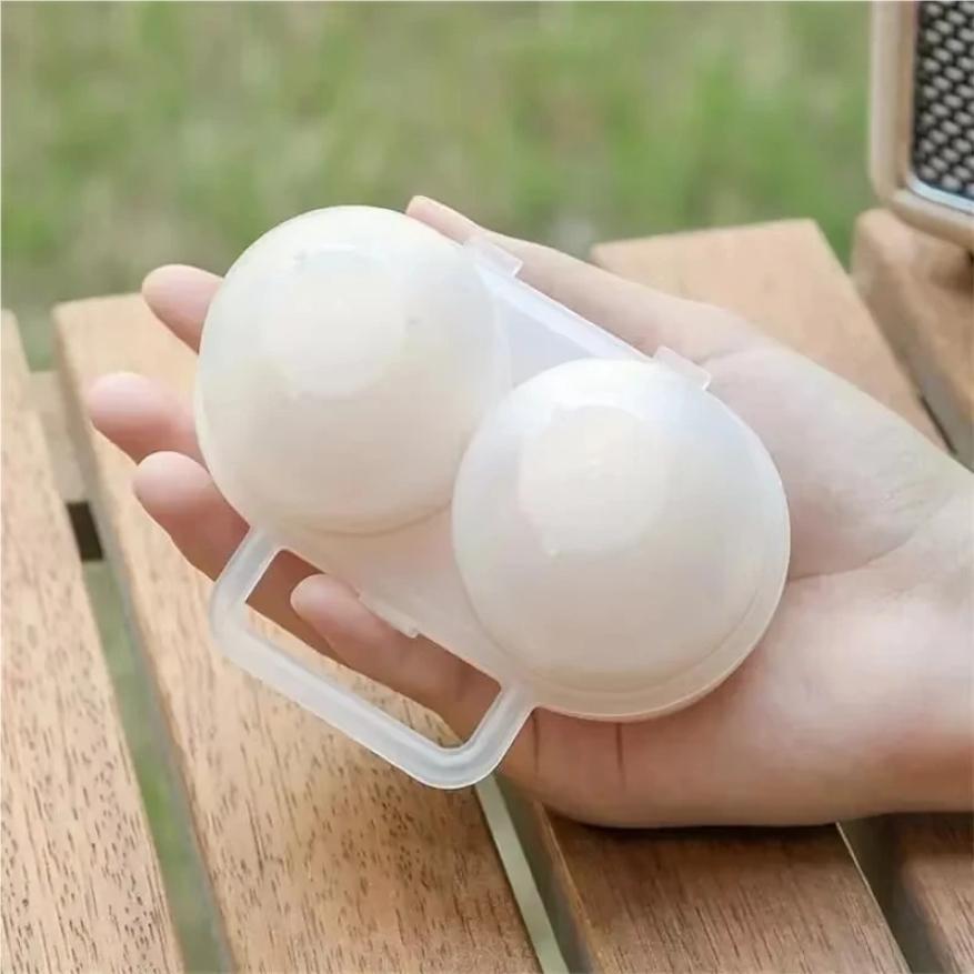 2pc 2-Cell Outdoor Portable Egg Box PlasticTray Refrigerator Egg Storage Box Shock-absorbing and Anti Drop