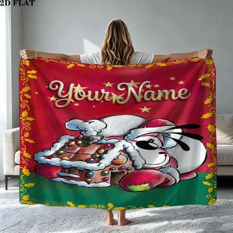1PC Diddl Custom Name Patterned Flannel Blanket Suitable For All Seasons for Home Decor Warmth and Comfort Gifts Holiday Present
